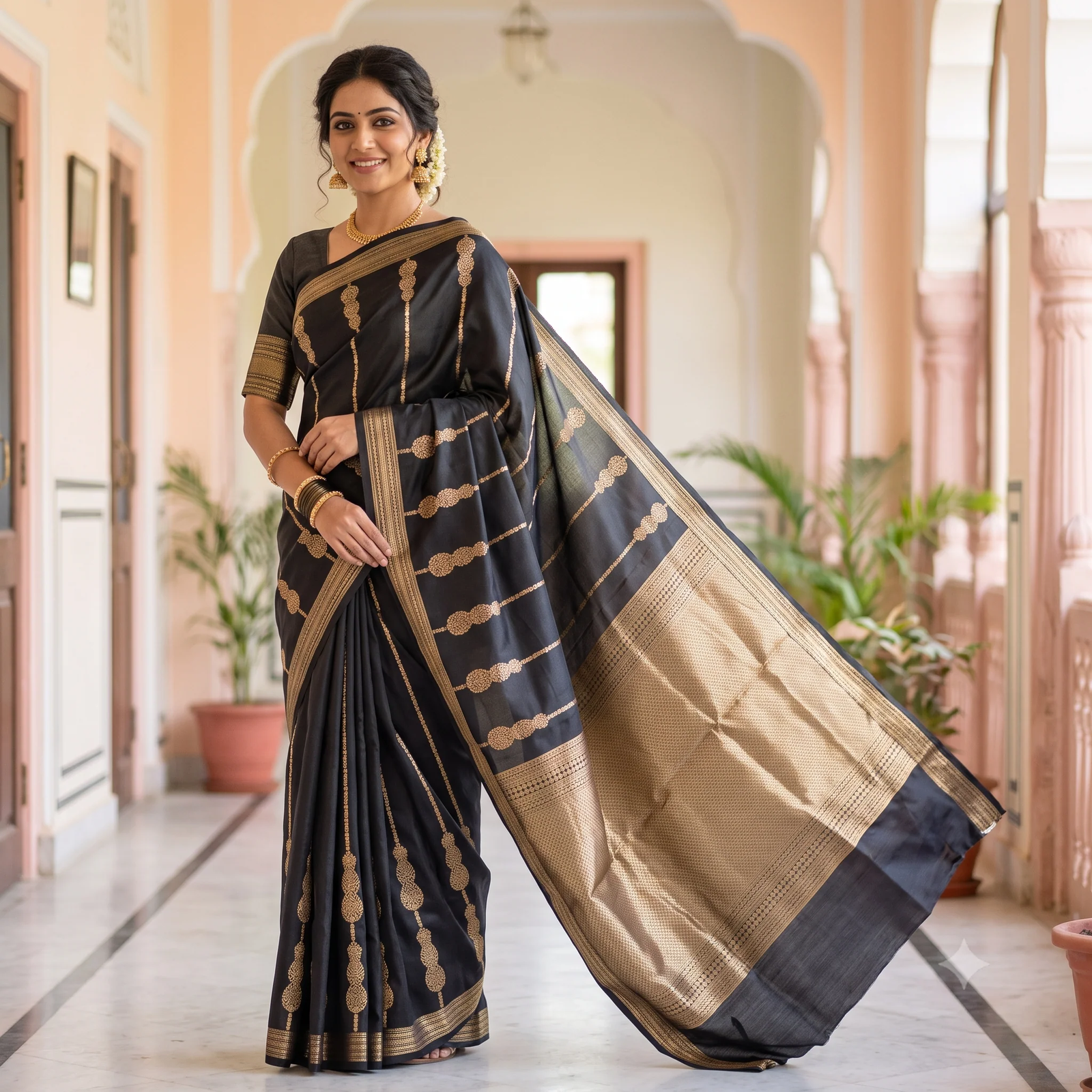 Teal Tissue Silk Saree