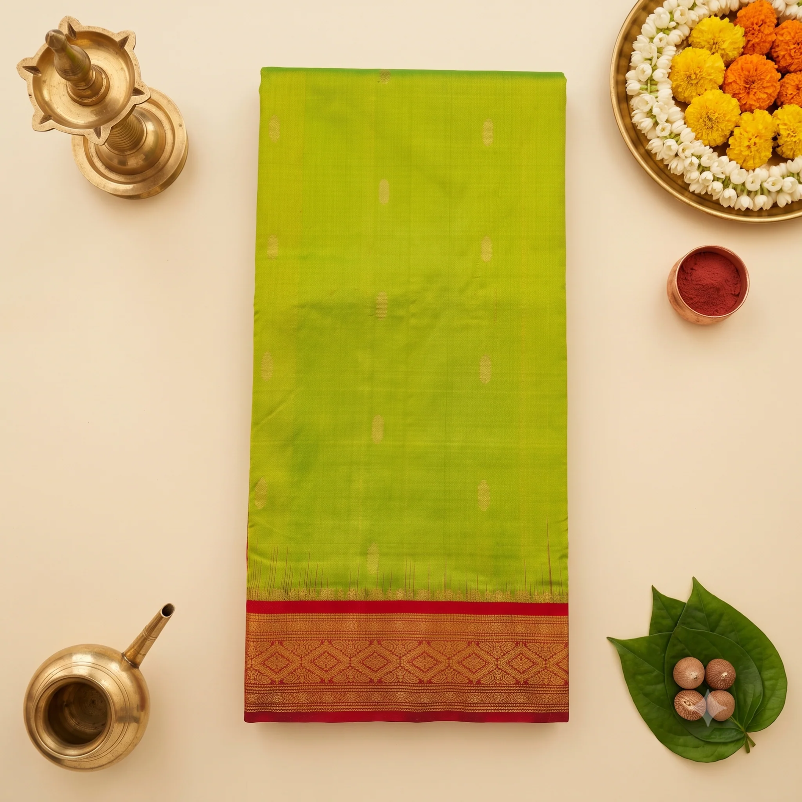 Orange Handloom Cotton Saree