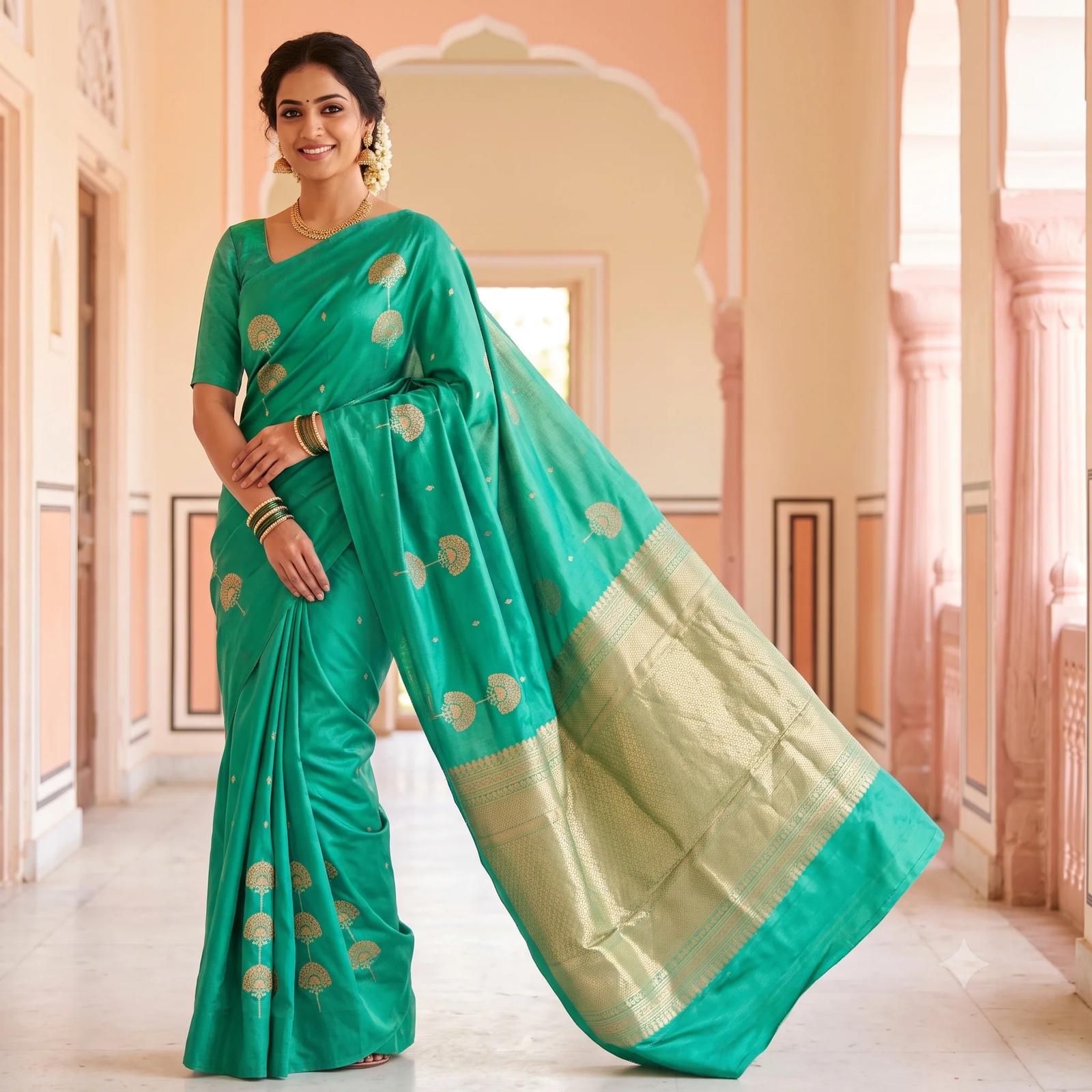 Pink Designer Silk Saree