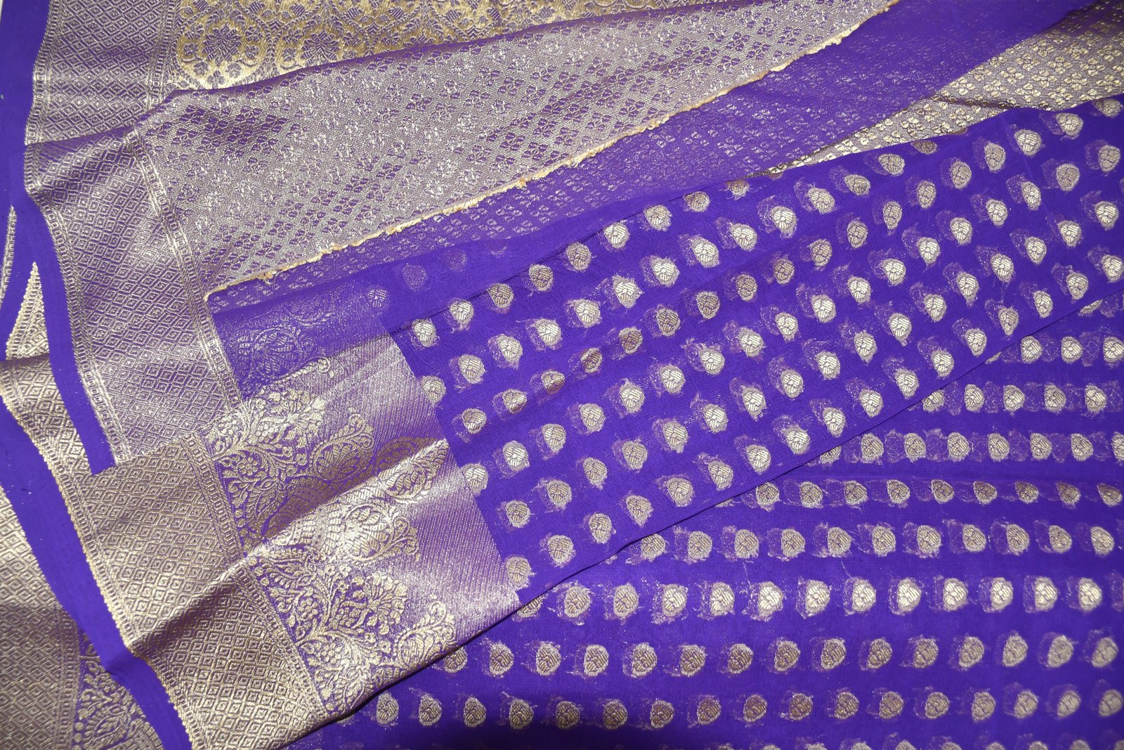 Cream Art Silk Saree