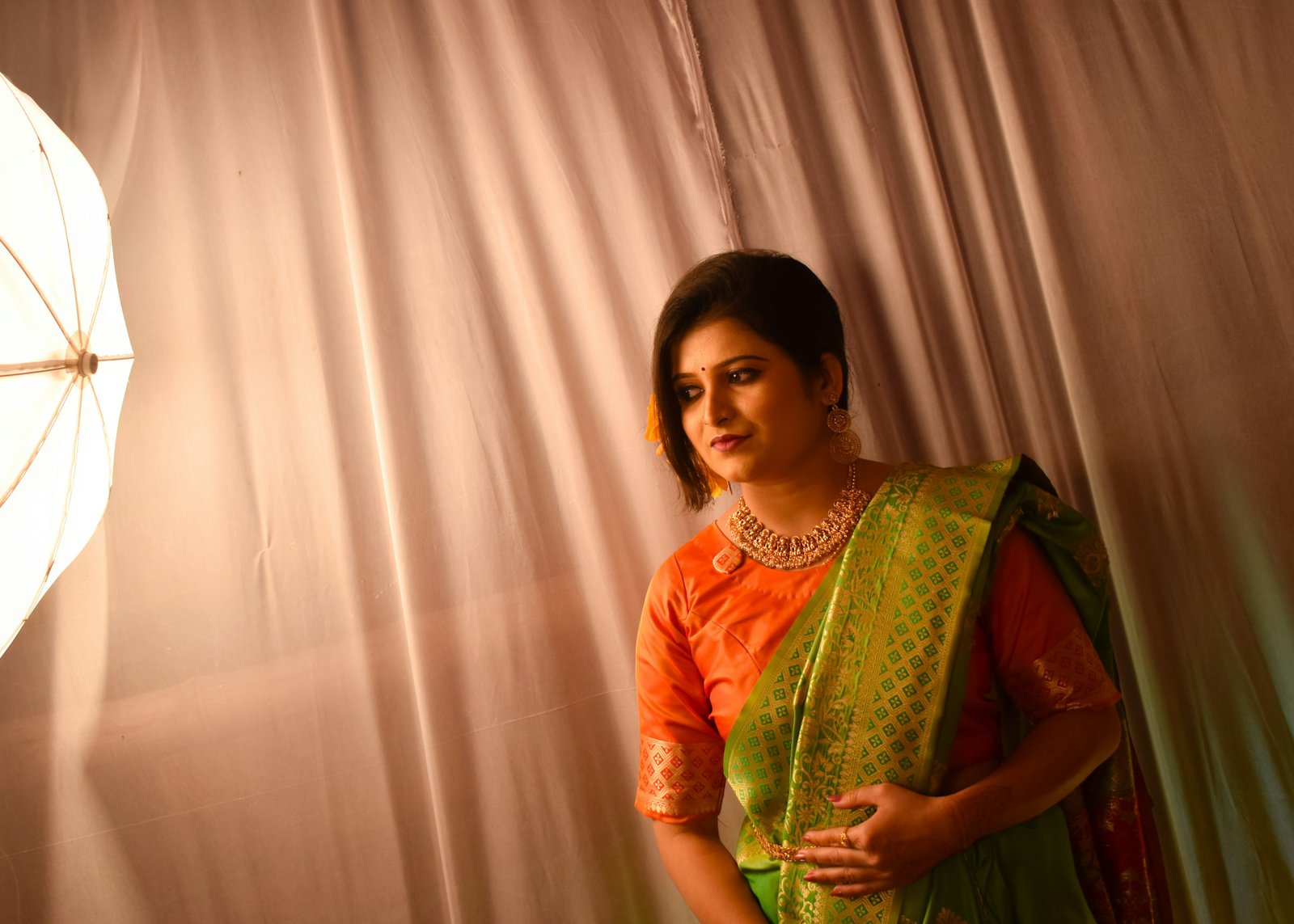 Yellow Printed Silk Saree