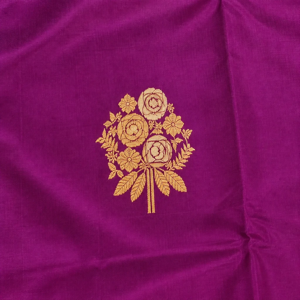 Yellow Printed Silk Saree - Texture Showcase