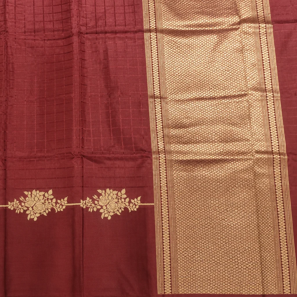 Mustard Bridal Silk Saree - Pallu & Border Detail