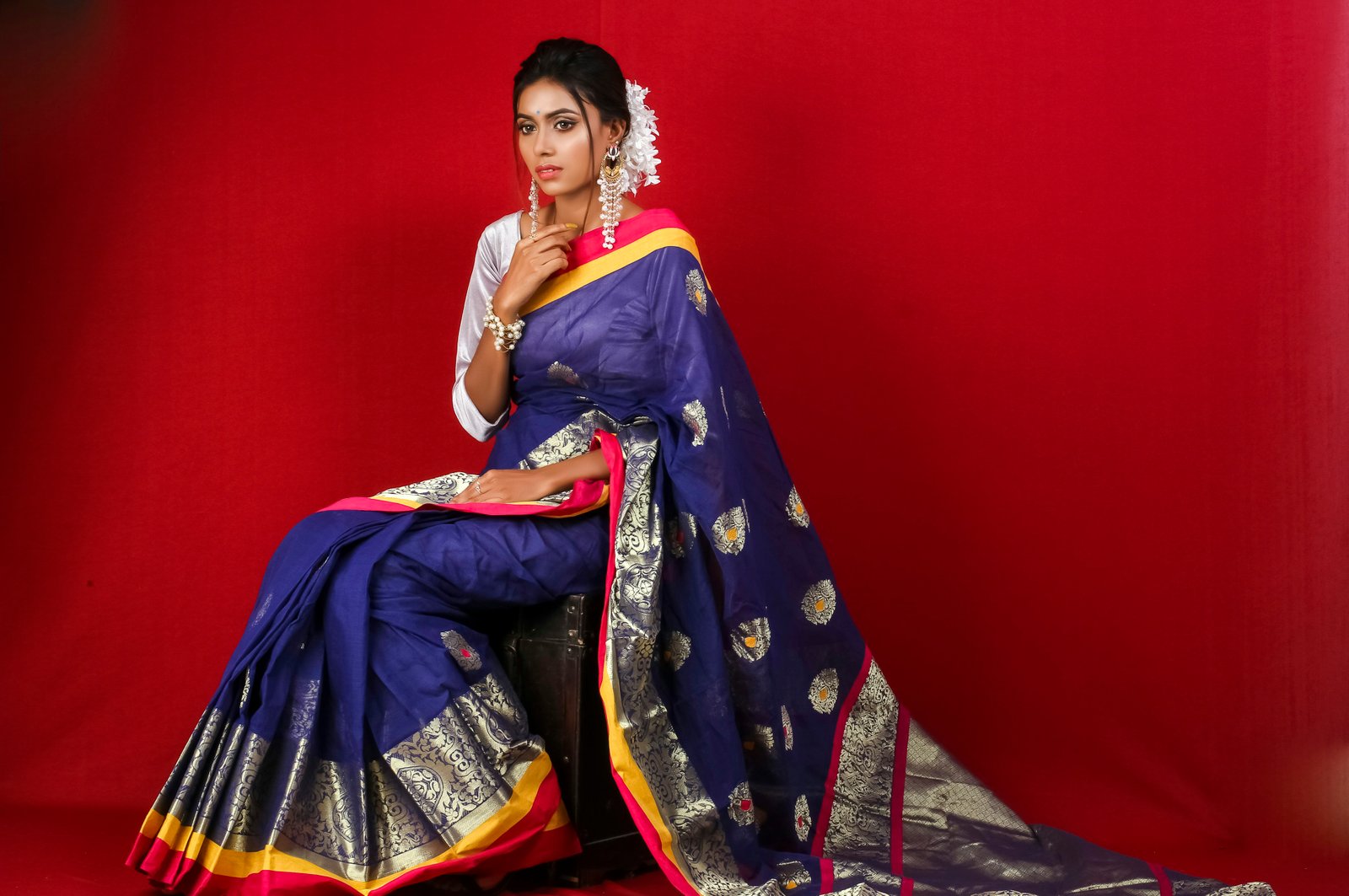 Purple Zari Silk Saree