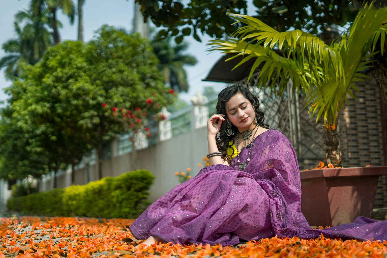 Purple Zari Silk Saree - Texture Showcase